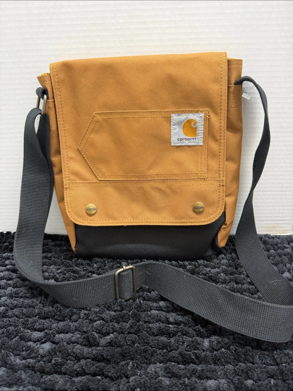 Carhartt Tan and Black Compact Messenger Crossbody